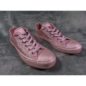 Converse Shoes Womens Size 8 Chuck Taylor All Star Low Pink Glitter Sneakers